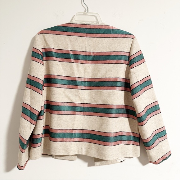 Weekend Max Mara Linen Cropped Linen Stripe Blazer - Picture 2 of 8